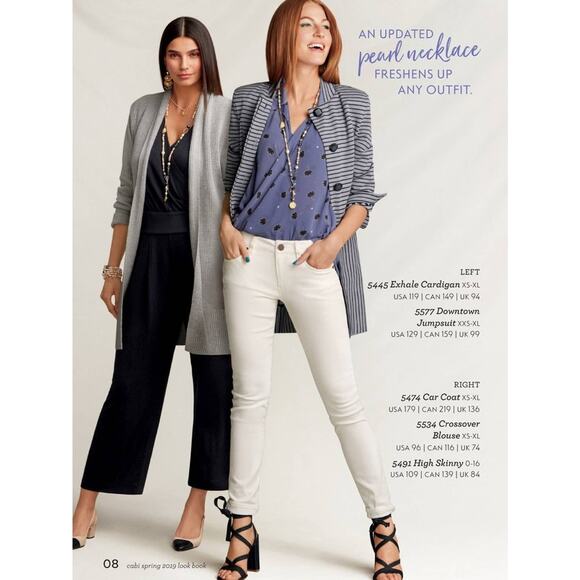 Cabi Navy Striped Long Coastal Classic Car Coat 5474 Lightweight Navy Jacket S - Picture 15 of 15